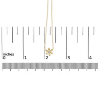 10K Yellow Gold 1/8 Cttw Diamond Floral Station Chain Necklace (I-J Color, I1-I2 Clarity)