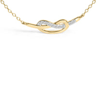 14K Yellow Gold Plated .925 Sterling Silver Diamond Accent Infinity Ribbon Pendant Necklace (I-J Color, I1-I2 Clarity) - 