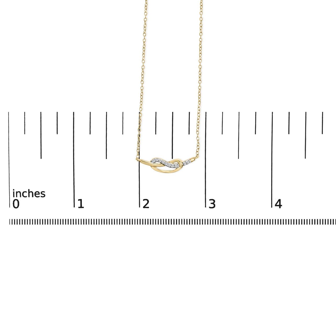 14K Yellow Gold Plated .925 Sterling Silver Diamond Accent Infinity Ribbon Pendant Necklace (I-J Color, I1-I2 Clarity) - "18 Inch