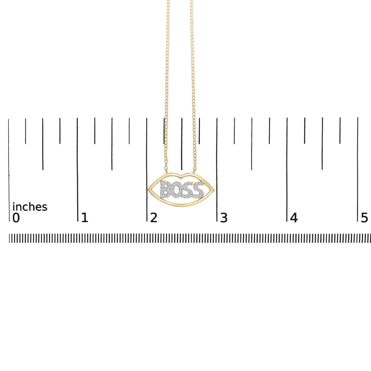 14K Yellow Gold Plated Silver 1/4 Cttw Diamond "Boss" Pendant Necklace - 18 Inch