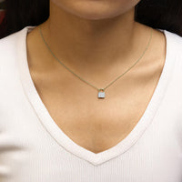 14K Yellow Gold 1/6 Cttw Diamond Lock Pendant 18