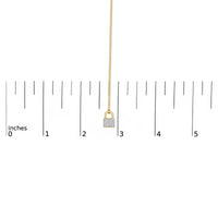 14K Yellow Gold 1/6 Cttw Diamond Lock Pendant 18