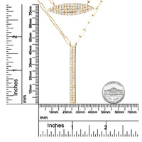 14K Yellow Gold 3/8 Cttw Two-Strand Marquise and Bar Charm Paper Clip Link Pendant Necklace  (I-J Color, I1-I2 Clarity) -18