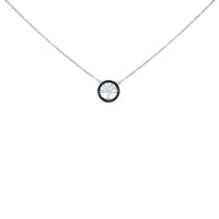 .925 Sterling Silver 1/6 Cttw Blue Diamond Tree of Life and Circle 18