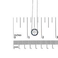 .925 Sterling Silver 1/6 Cttw Blue Diamond Tree of Life and Circle 18
