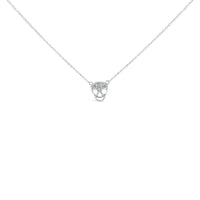 .925 Sterling Silver 1/7 Cttw Diamond Skull Pendant Necklace (H-I Color, SI1-SI2 Clarity) - 18