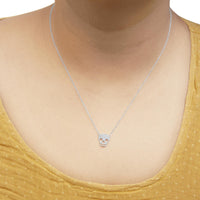 .925 Sterling Silver 1/7 Cttw Diamond Skull Pendant Necklace (H-I Color, SI1-SI2 Clarity) - 18