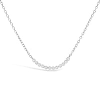 .925 Sterling Silver Diamond Accent Curved Bar Necklace- 18