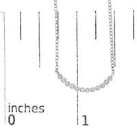 .925 Sterling Silver Diamond Accent Curved Bar Necklace- 18