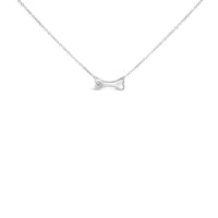 .925 Sterling Silver Diamond Accent Dog Bone Charm 18