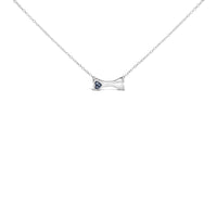 .925 Sterling Silver Treated Blue Diamond Accent Dog Bone Charm 18