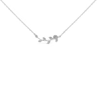 .925 Sterling Silver 1/5 Cttw Diamond Leaf and Branch Pendant Necklace (H-I Color, SI1-SI2 Clarity) -18