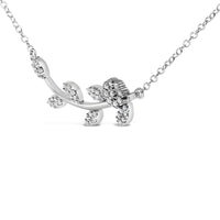 .925 Sterling Silver 1/5 Cttw Diamond Leaf and Branch Pendant Necklace (H-I Color, SI1-SI2 Clarity) -18