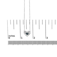925 Sterling Silver 1/10 Cttw Treated Blue Diamond Cluster Heart 18