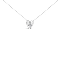925 Sterling Silver 1/3 Ctw Diamond Heart and Lightning Bolt Pendant Necklace (H-I Color, SI1-SI2 Clarity) -  18