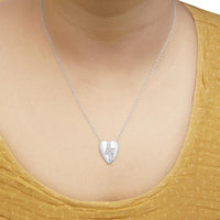 925 Sterling Silver 1/3 Ctw Diamond Heart and Lightning Bolt Pendant Necklace (H-I Color, SI1-SI2 Clarity) -  18