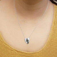 925 Sterling Silver 1/3 Ctw Blue Diamond Heart and Lightning Bolt Pendant Necklace (Blue Color, SI1-SI2 Clarity) -  18