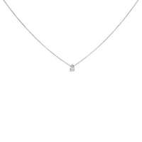 14K White Gold 1/2 Cttw Pear Shape Lab-Grown Diamond 3-Prong Solitaire Pendant Necklace 18 Inch (F-G Color, VS2-SI1 Clarity)