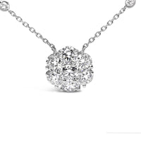 14K White Gold 3.0 Cttw Lab Grown Diamond Floral Cluster and Station 18