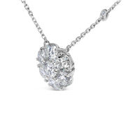 14K White Gold 3.0 Cttw Lab Grown Diamond Floral Cluster and Station 18