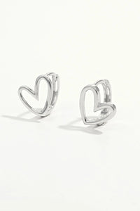 925 Sterling Silver Heart Shape Earrings - Coolpeacock