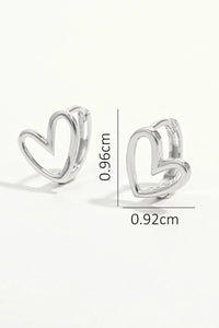 925 Sterling Silver Heart Shape Earrings - Coolpeacock