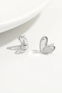 925 Sterling Silver Heart Stud Earrings - Coolpeacock