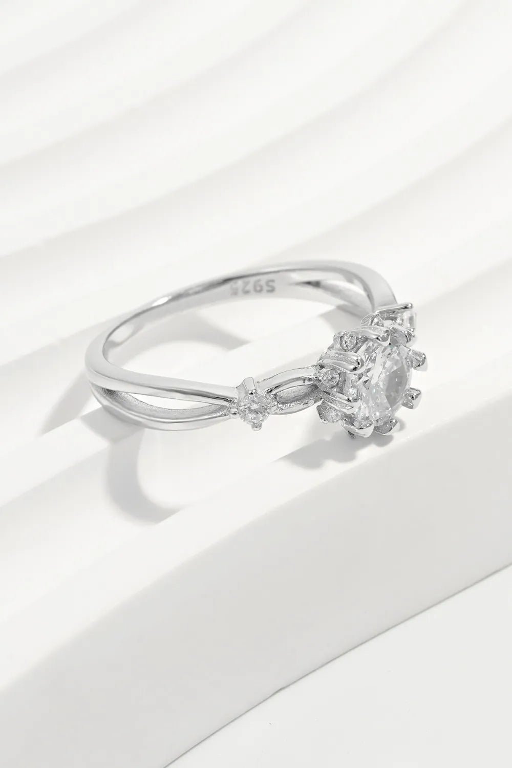 925 Sterling Silver Inlaid Zircon Ring - Coolpeacock