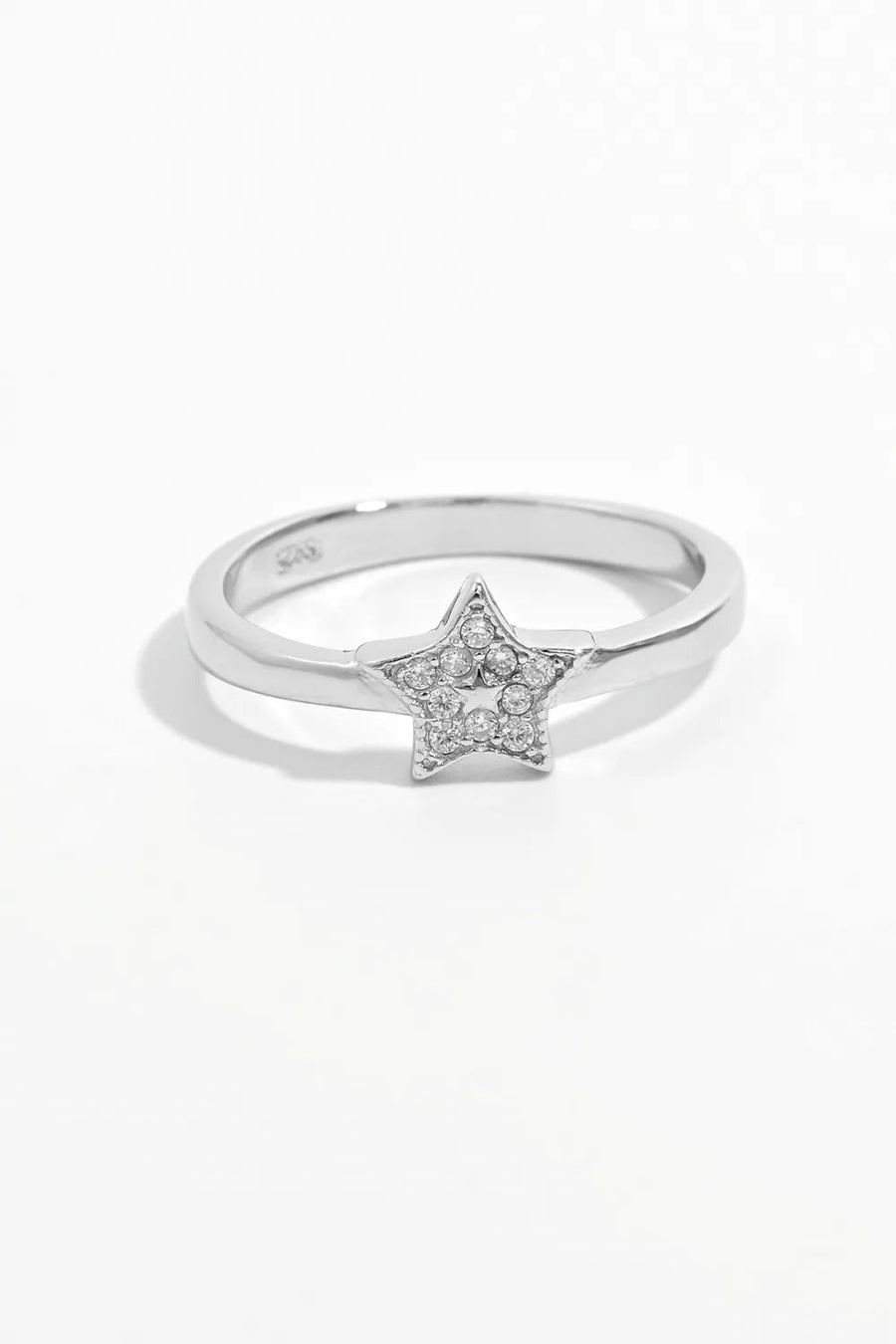 925 Sterling Silver Inland Zircon Star Ring - Coolpeacock