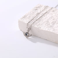 Personalized Anchor Projection Necklace with Heart 925 Sterling Silver