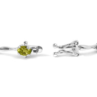 .925 Sterling Silver 5 1/2 Cttw Oval Shaped Created Green Peridot Link Bracelet  - 7