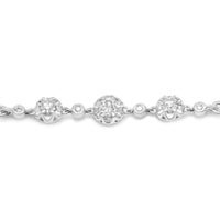 14K White Gold 3/4 Cttw Round Diamond Adjustable 7