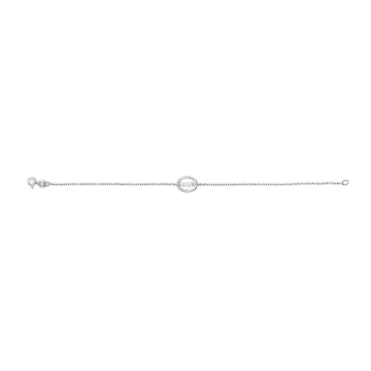 .925 Sterling Silver Diamond Accent MOM Charm Bracelet (J-K Color, I2-I3 Clarity) - 7" Inches