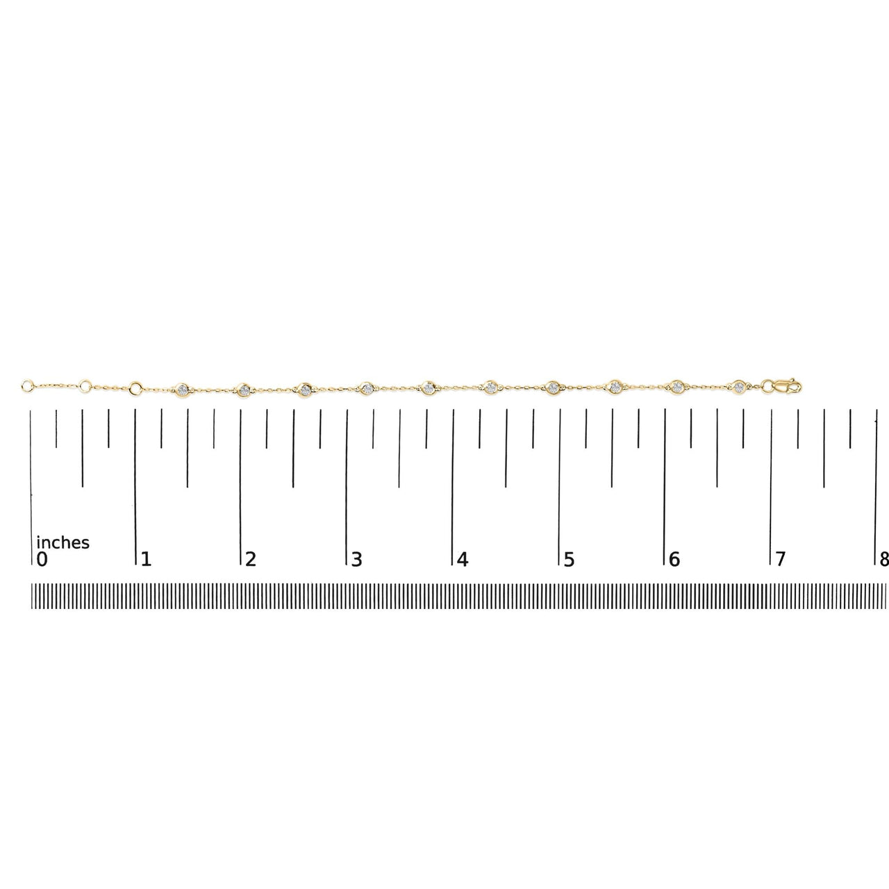 14K Gold 1/2 Cttw Bezel Set Lab Grown Diamond Station Bracelet