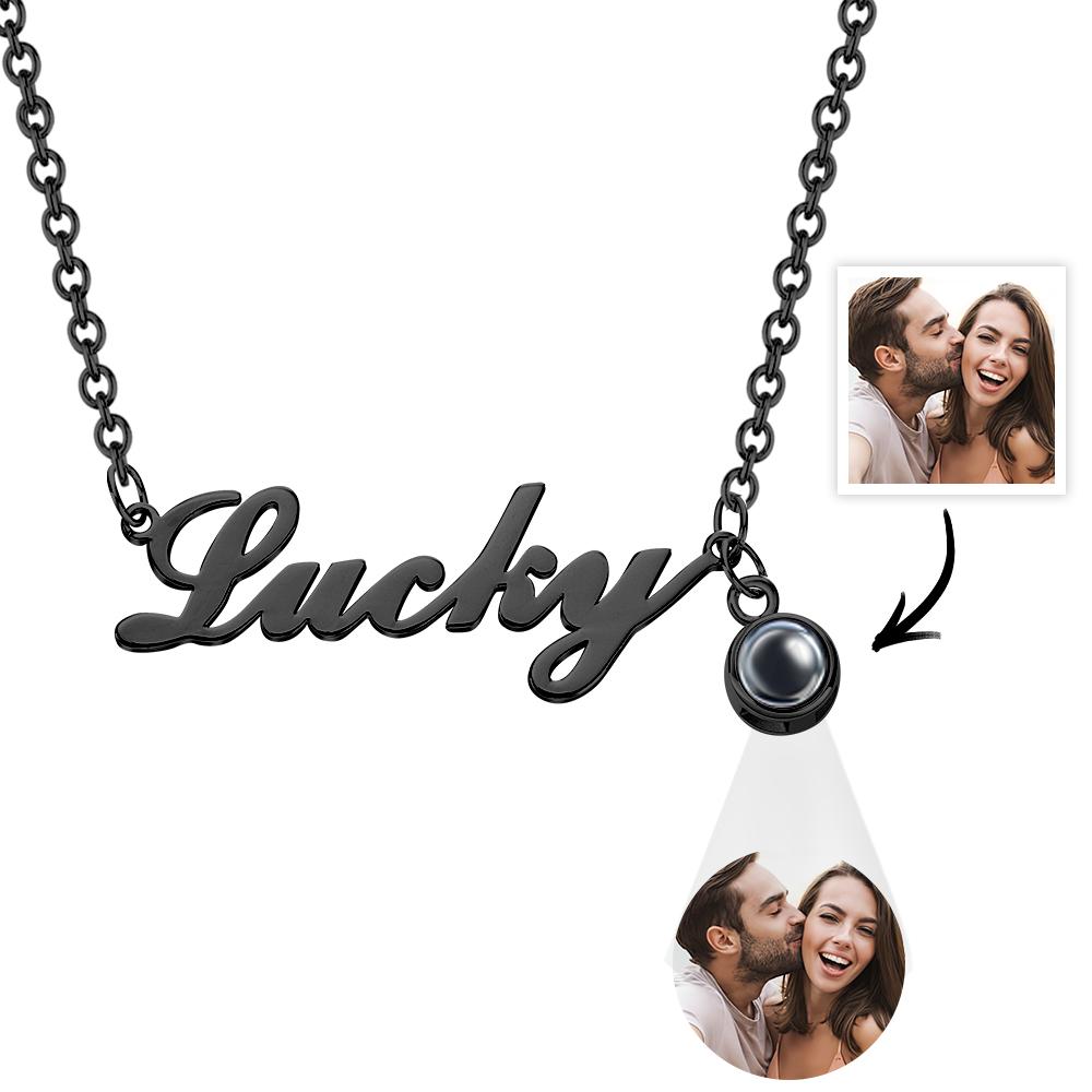 Custom Signature Lucky Name And Picture Projection Necklace Great Gift