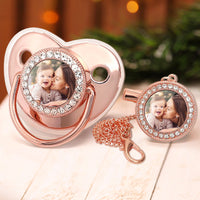 Custom Photo Baby Pacifier & Clip Set – Personalized Newborn Gift