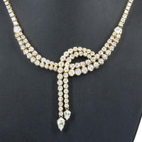 14k Yellow Gold 17.0 Cttw Diamond Double Row Lariat 18