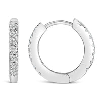 10K Gold 1/4 Cttw Diamond Double Sided Huggie Hoop Earrings
