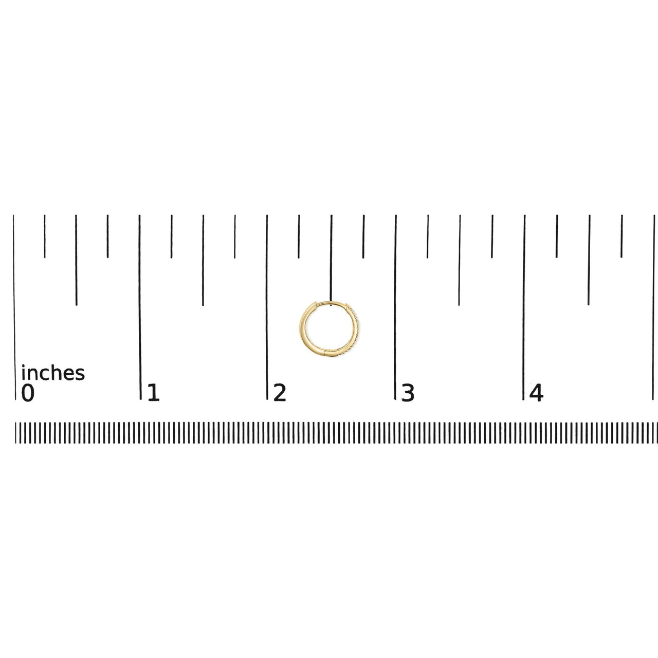 14K Gold 1/5 CTW Diamond Huggie Hoop Earrings