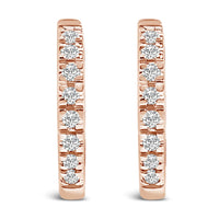 14K Gold 1/5 CTW Diamond Huggie Hoop Earrings