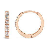 14K Gold 1/5 CTW Diamond Huggie Hoop Earrings
