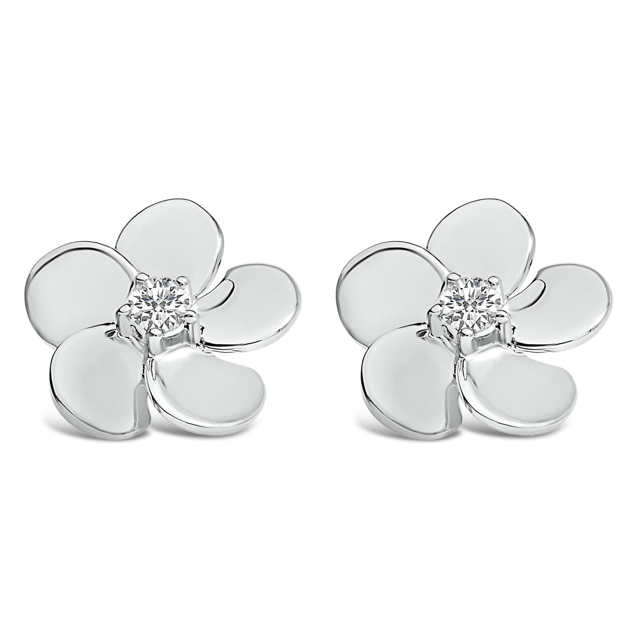 10K Gold 1/3 Cttw Lab Grown Diamond Flower Petal Stud Earrings