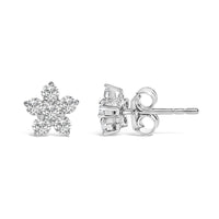 10K Gold 1/2 Cttw Lab Grown Diamond Star Stud Earrings