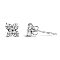 10K Gold 1/2 Cttw Lab Grown Diamond Snowflake Stud Earrings