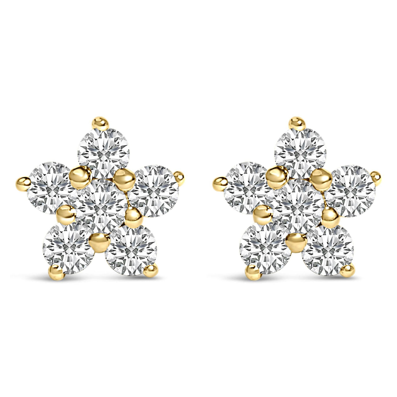 10K Gold 1/2 Cttw Lab Grown Diamond Star Stud Earrings
