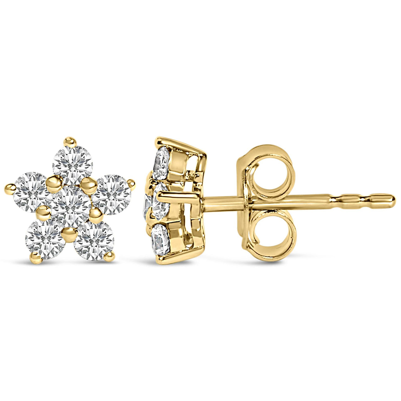10K Gold 1/2 Cttw Lab Grown Diamond Star Stud Earrings