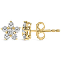 10K Gold 1/2 Cttw Lab Grown Diamond Star Stud Earrings