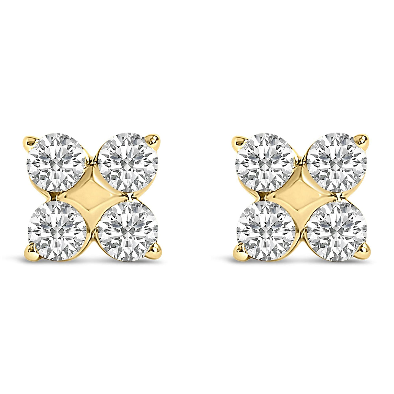 10K Gold 1/2 Cttw Lab Grown Diamond Snowflake Stud Earrings