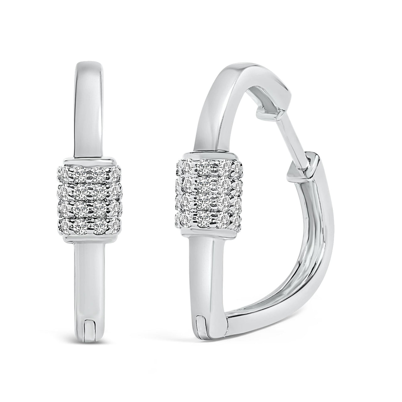 10K Gold 3/8 Cttw Lab Grown Diamond Heart Shaped Huggie Hoop Earrings