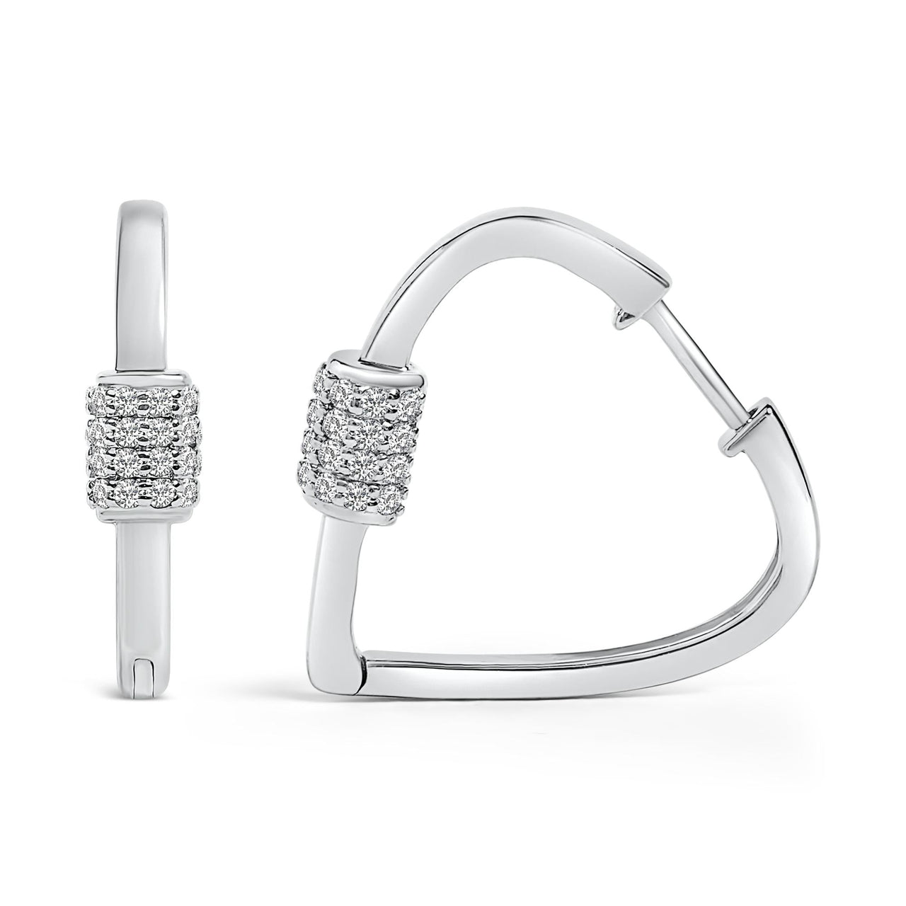10K Gold 3/8 Cttw Lab Grown Diamond Heart Shaped Huggie Hoop Earrings
